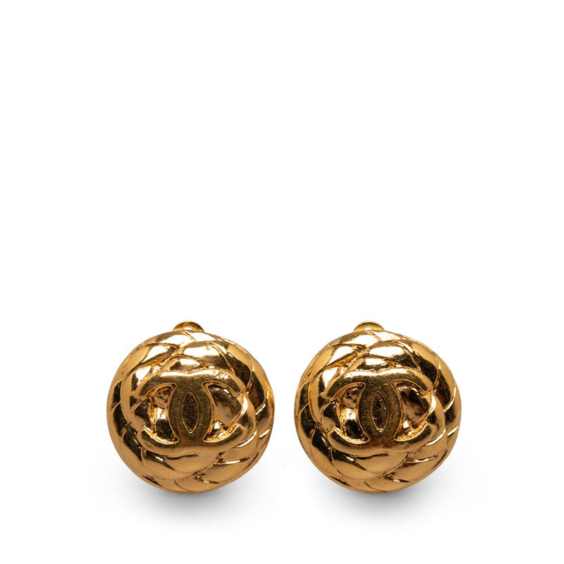 Chanel Vintage Coco Rope Motif Earrings Gold