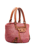 BALENCIAGA VALENCIAGA 236741 Handbags Raffia/Laser Pink Brown Ladies