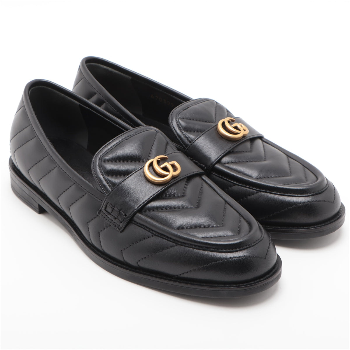 Gucci GG Marmont Leather Shoes 38 Black 670399