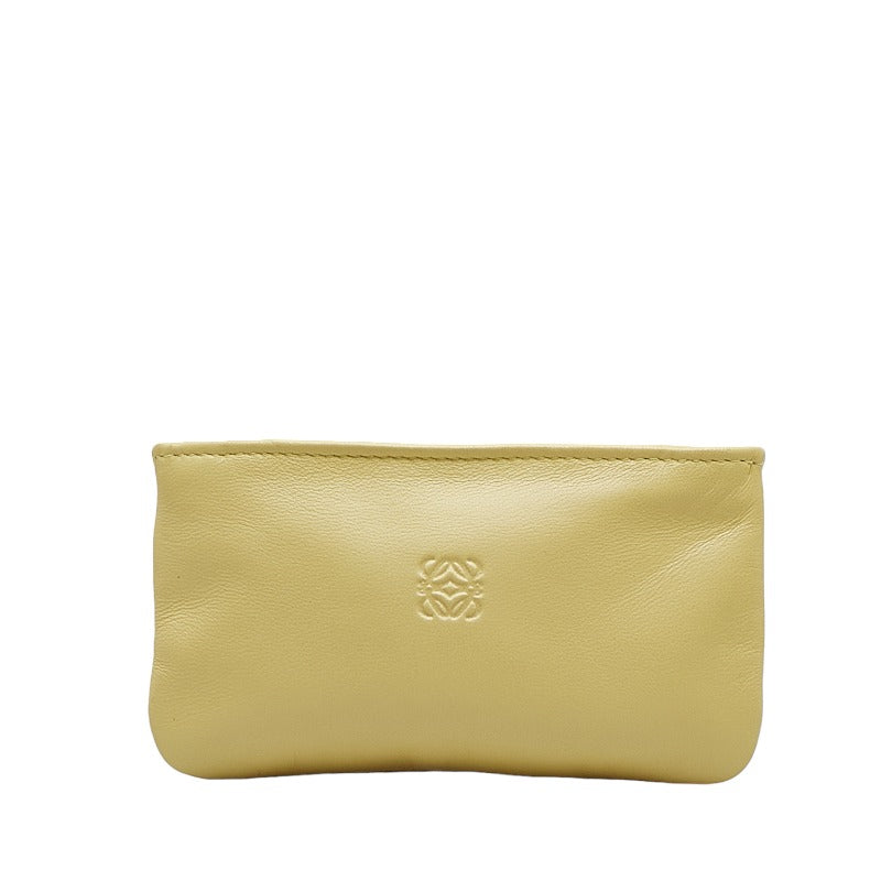 LOEWE Anagram Coin Case Leather Cream Yellow Ladies – Timeless Vintage