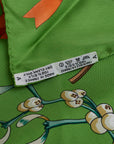 Hermes Carré 90 Neige d'Antan Last Year's Snow Scarf Green Multicolor Silk  Hermes