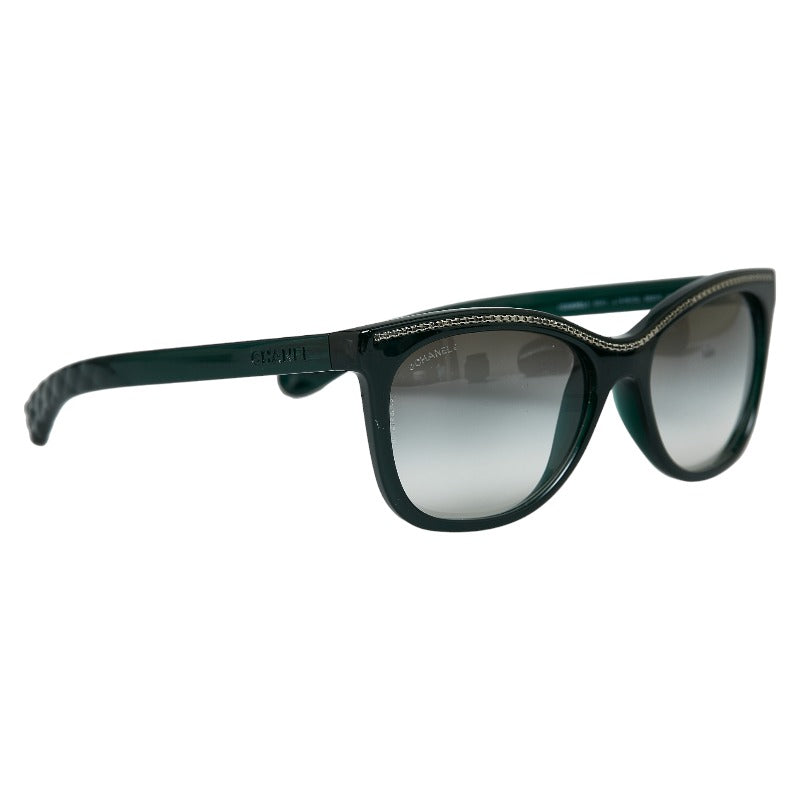 Chanel Mattress Chain Sun Glasses 6041 Green Brown Plastic Chanel