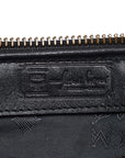 MCM Mini Boston Bag in Visetos Black Leather