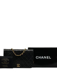 Chanel Matlasse Chain Shoulder Bag Black Lambskin Leather Women's