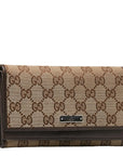 Gucci GG canvas long wallet 131888 Beige Brown canvas leather ladies Gucci