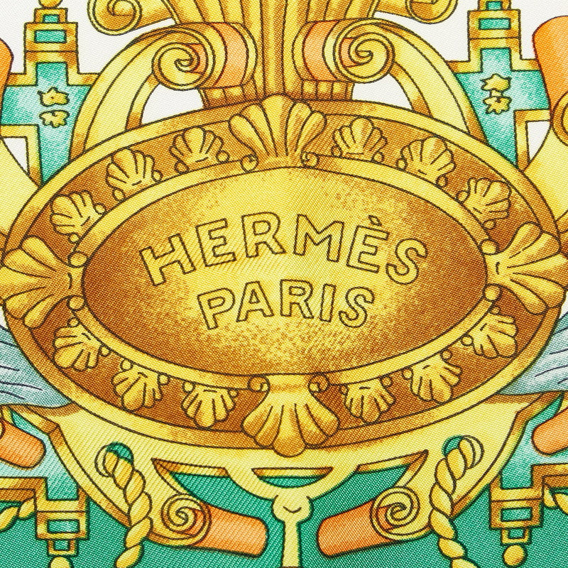 Hermes Carré 90 Voiles de Lumière Light ailing Scarf Green Multicolor Silk  Hermes