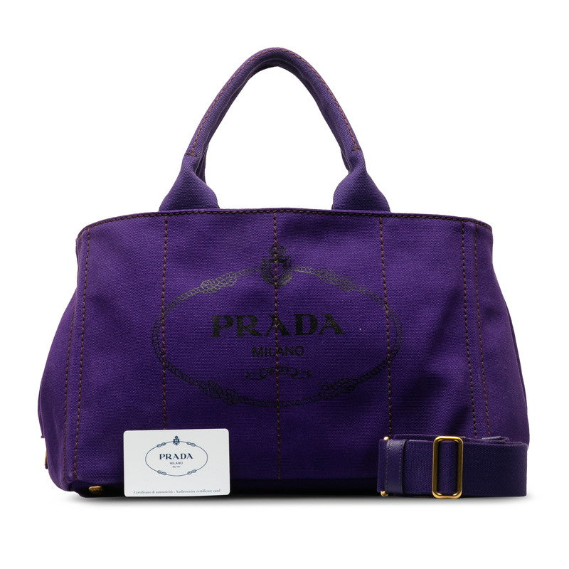 PRADA Canapa L Tote in Purple Canvas – Fashionia