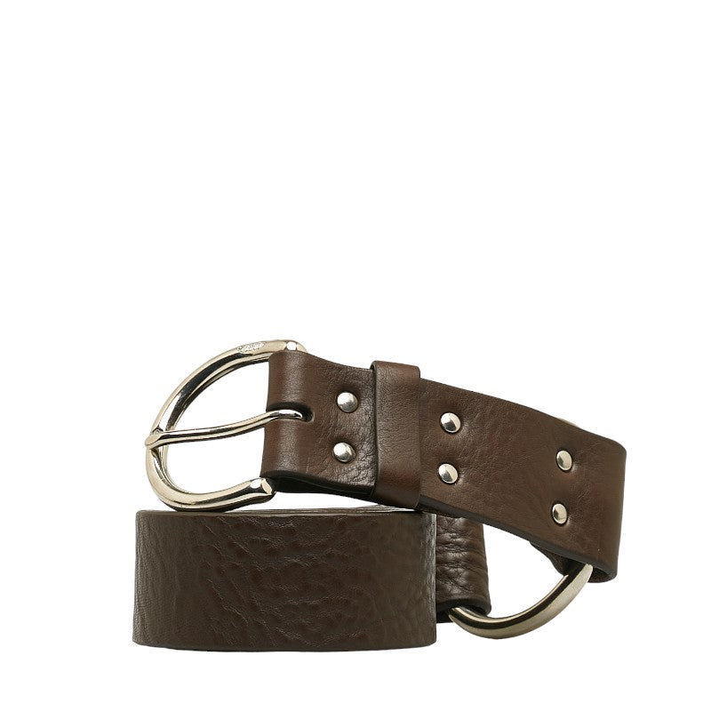 Jandem Davidson Ring Belt 32/80 Brown Silver Leather J&M Davidson