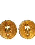CHANEL Vintage Round Clip On Earrings Plated Gold Women's