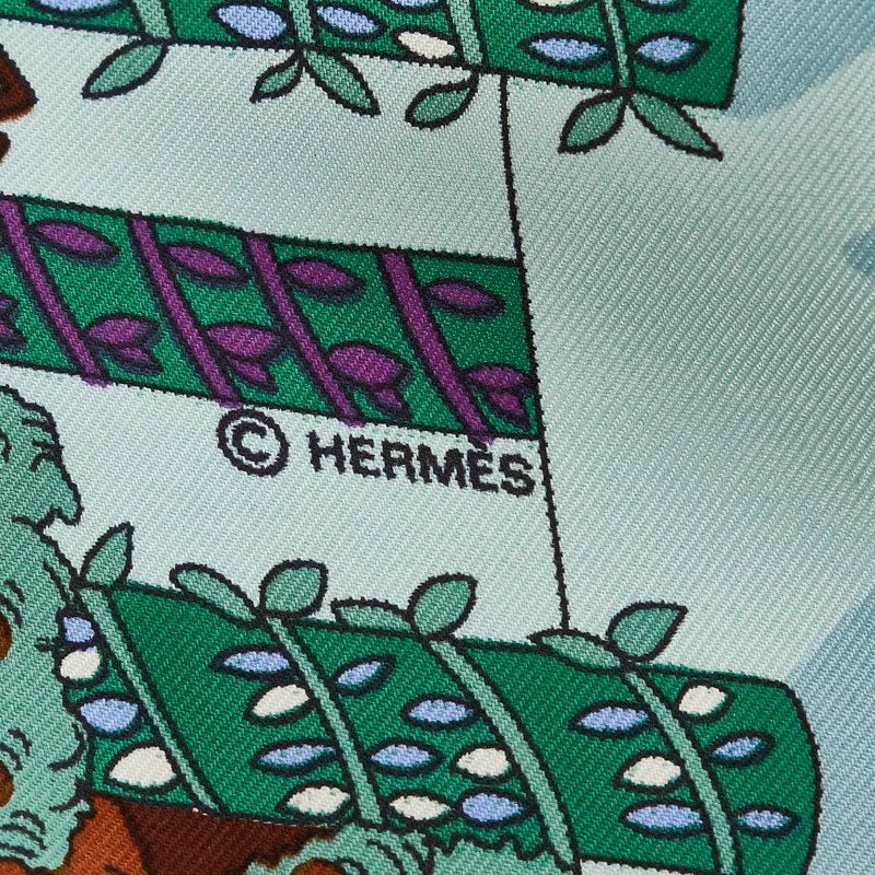 Hermes Carré 90 Le Paradis du Roy King&#39;s Paradise Scarf Brown Blue Multicolor Silk Ladies Hermes