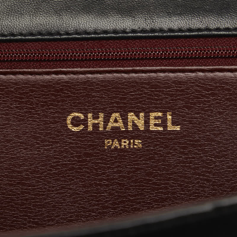 Chanel Matlasse Chain Shoulder Bag Black Lambskin Leather Women&#39;s