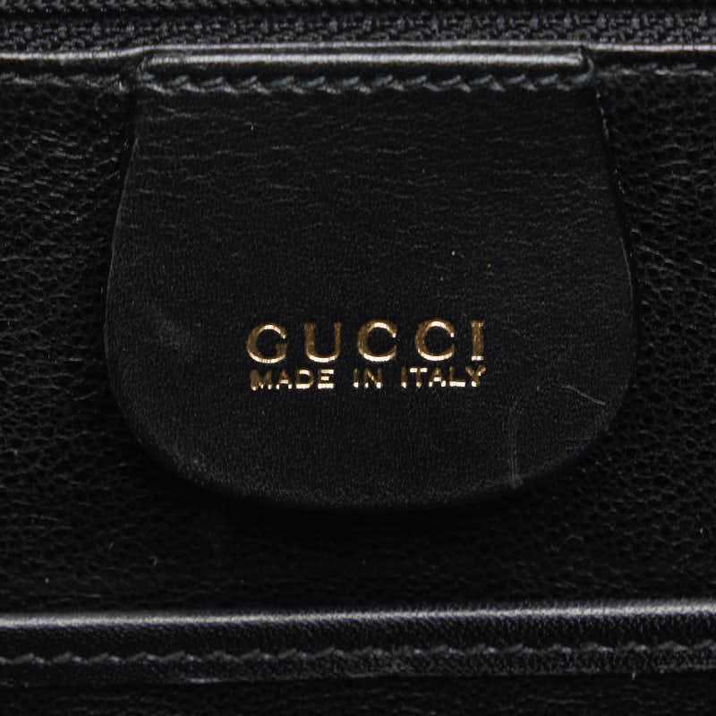 GUCCI Gucci Old Gucci Bamboo 000 01 0633 Handbag Leather Black Lady Gucci