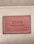 Chloe Woody Medium Canvas  Leather Tote Bag Beige
