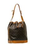 Louis Vuitton Monogram Noe Shoulder Bag M42224 Brown PVC Leather Lady Louis Vuitton
