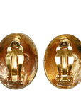 Chanel Vintage Cocomark Paris Oral Earring Gold  Ladies Chanel