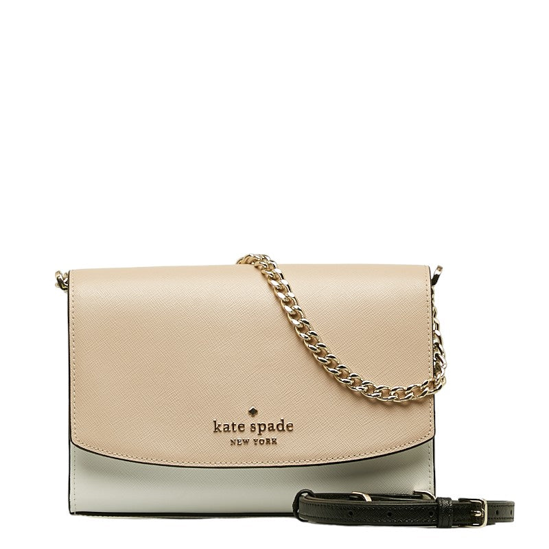 Kate Spade Carson Convertible Bi-Color Chain Handbag 2WAY Beige