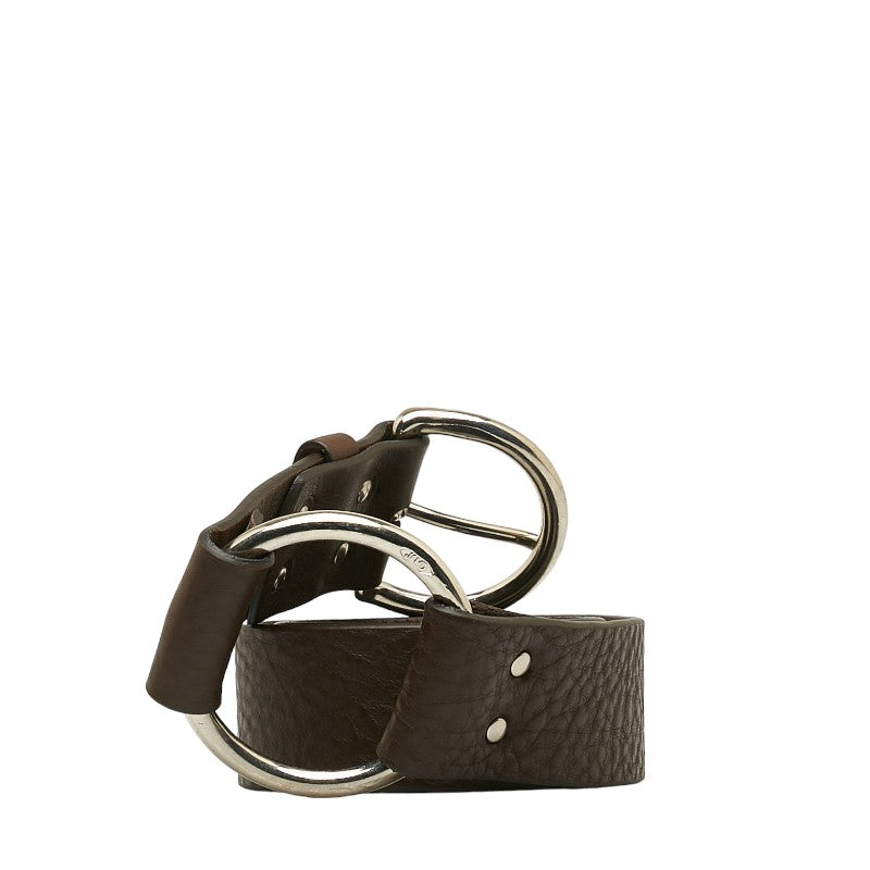 Jandem Davidson Ring Belt 32/80 Brown Silver Leather J&M Davidson