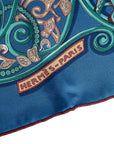 Hermes Carré 90 La Charmante aux Animaux Animal Paradise Scarf Blue Silk Ladies Hermes