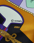 Hermes Carré 90 Circus Circus Scarf Pearl Multicolor Silk Ladies Hermes