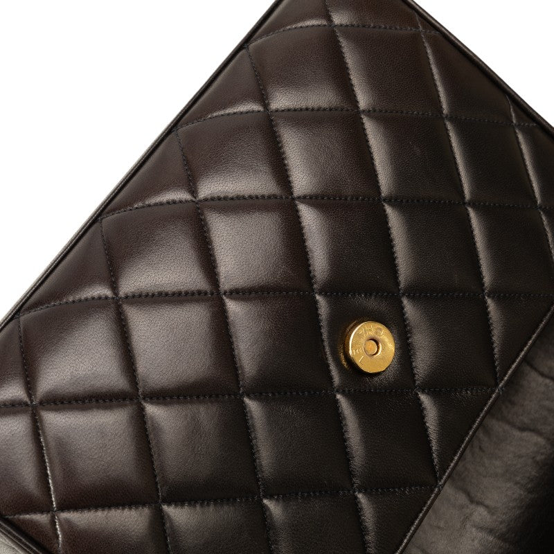 CHANEL Quilted Belt Bag Waist Bag Lambskin Black Ladies