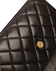 CHANEL Quilted Belt Bag Waist Bag Lambskin Black Ladies