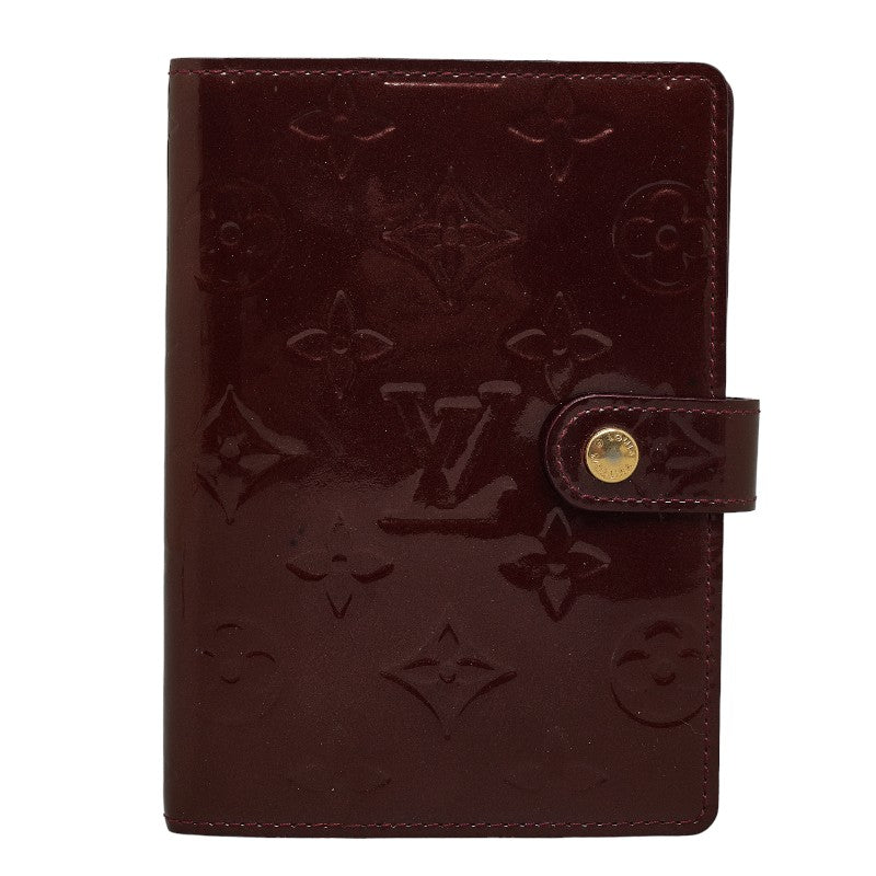 Louis Vuitton Monogram Verney Agenda PM Handbook Cover R21072 Amarant Brown Pearl Patent Leather  Louis Vuitton
