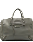 BALENCIAGA Handbag Shoulder Bag 2WAY 370926 Grey Leather Ladies