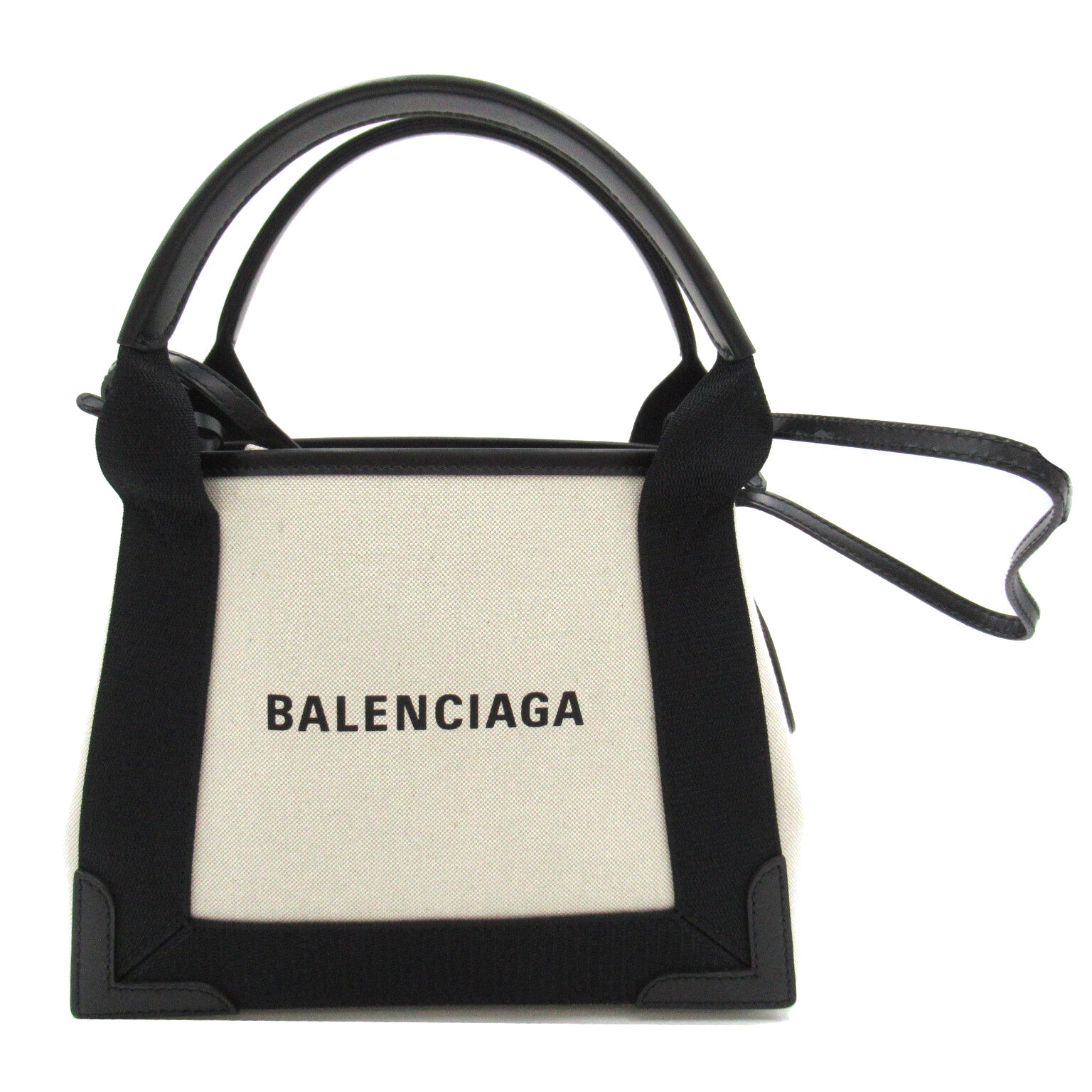 BALENCIAGA BALENCIAGA NAIBY CABAS XS AJ 2w Shoulder Bag  Canvas Ivory / Black 3903462H3N9260