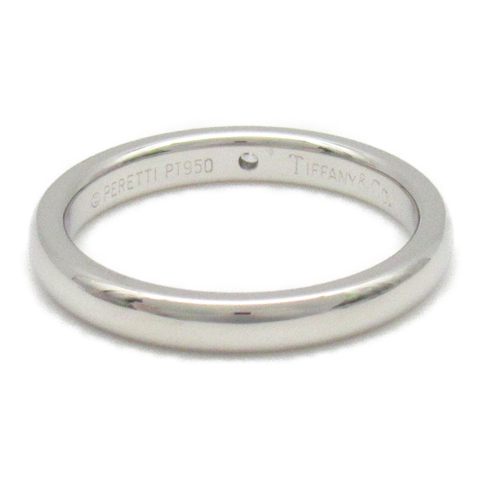 TIFFANY&amp;CO Stacg Band 1P Diamond Ring Ring and Ring Jewelry Pt950 Platinum Diamond  Clearance