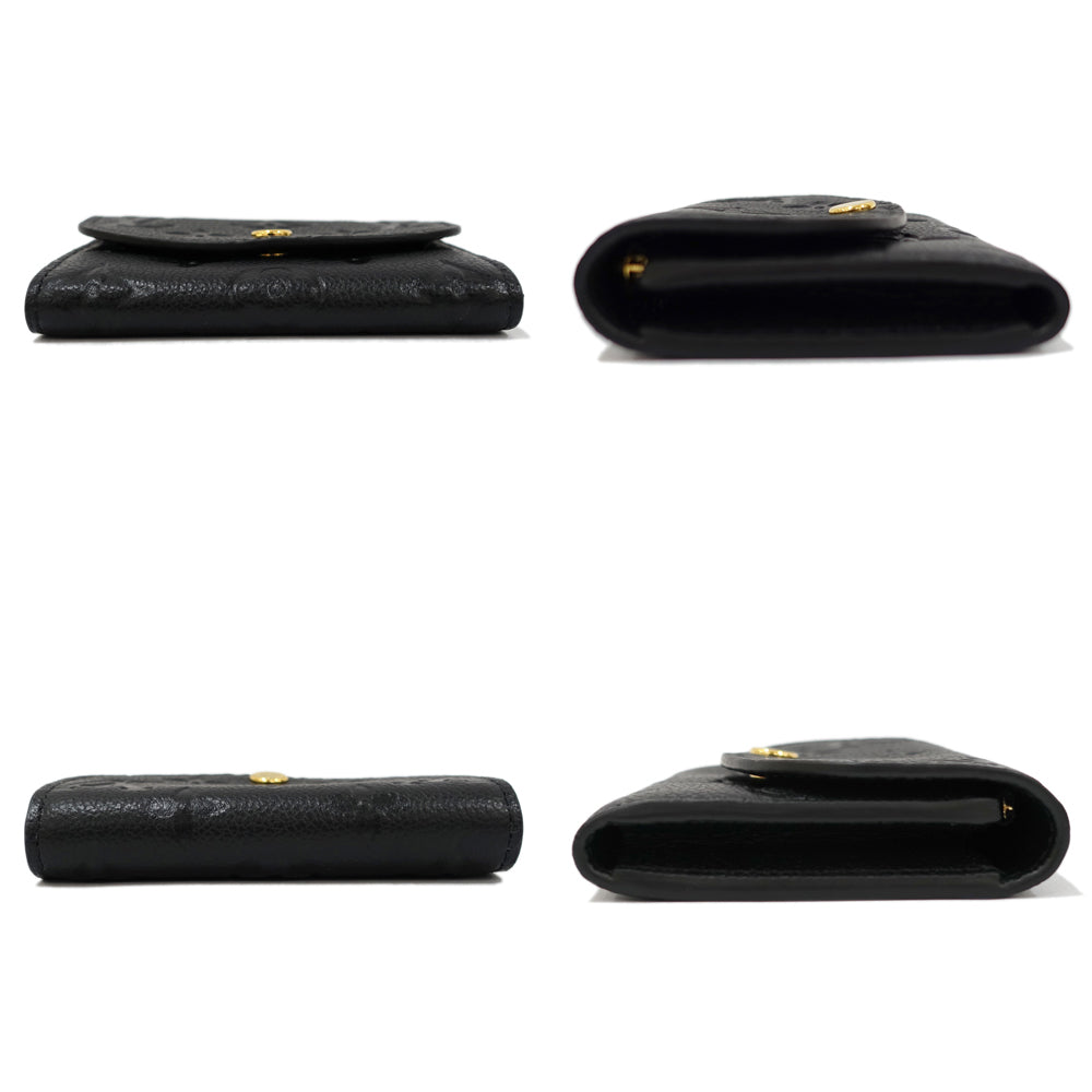 Louis Vuitton Monogram Emplant Portemone Rosary M81455 Leather Noir Black Double Fold Wallet Wallet Small