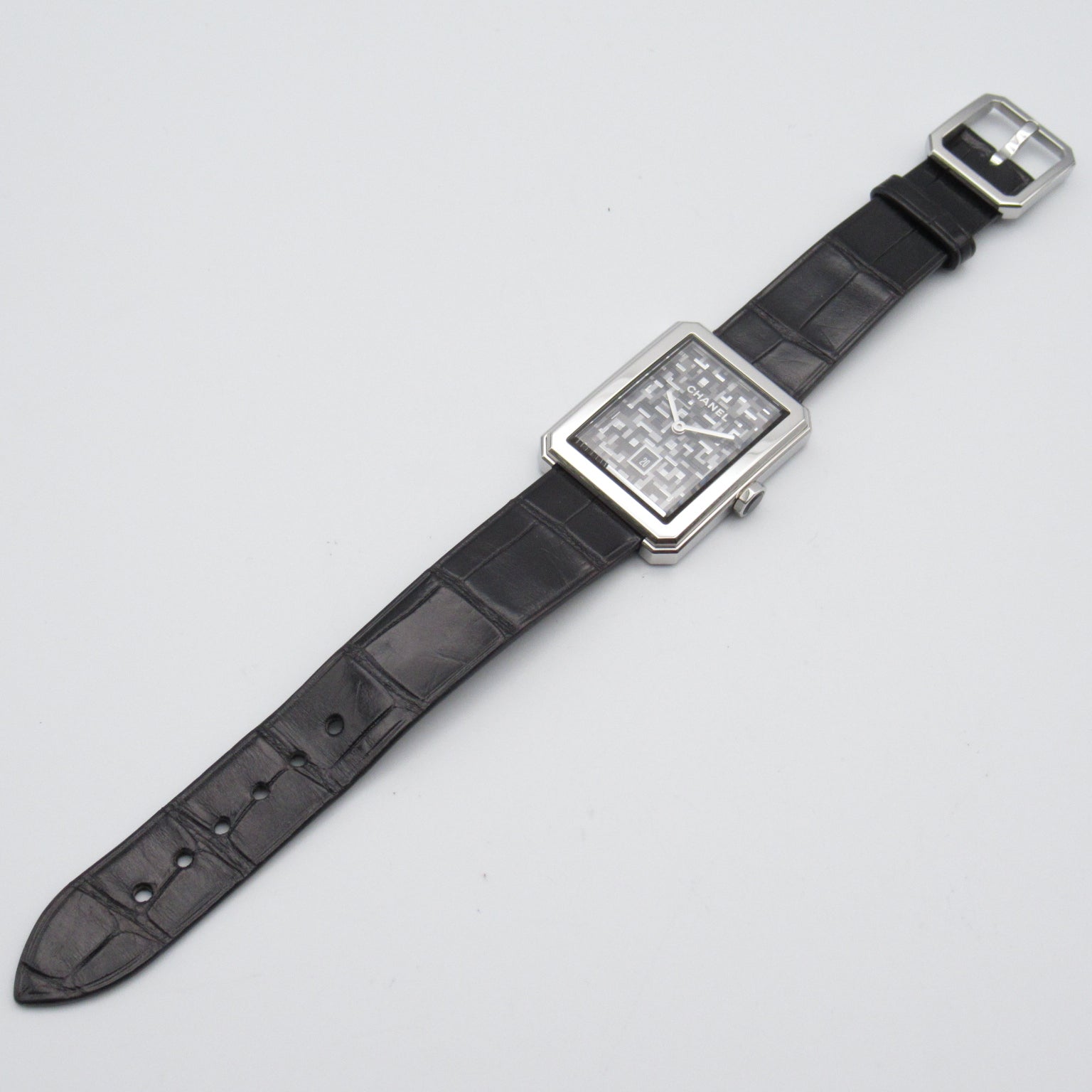 Chanel Girlfriend Neo Tide Watch Stainless Steel  Gr Leather Belt H6128