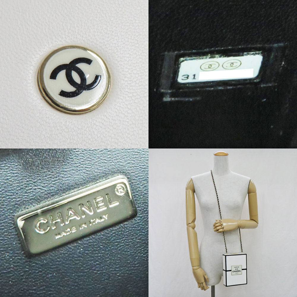 Chanel Chain Shoulder Bag .5  Box White Black  G  GD Gold Tools 31st White Black Perfume Box Mini-Bags