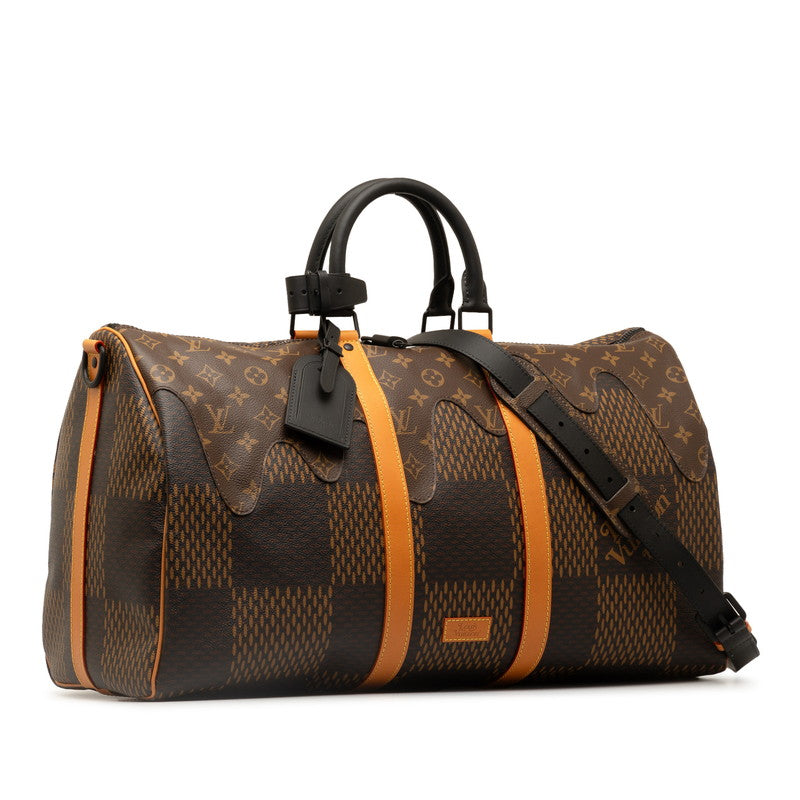 Louis Vuitton Giant Keepall Bandouliere 50 Boston Bag Shoulder Bag 2WAY N40360 Brown PVC Leather Men Louis Vuitton