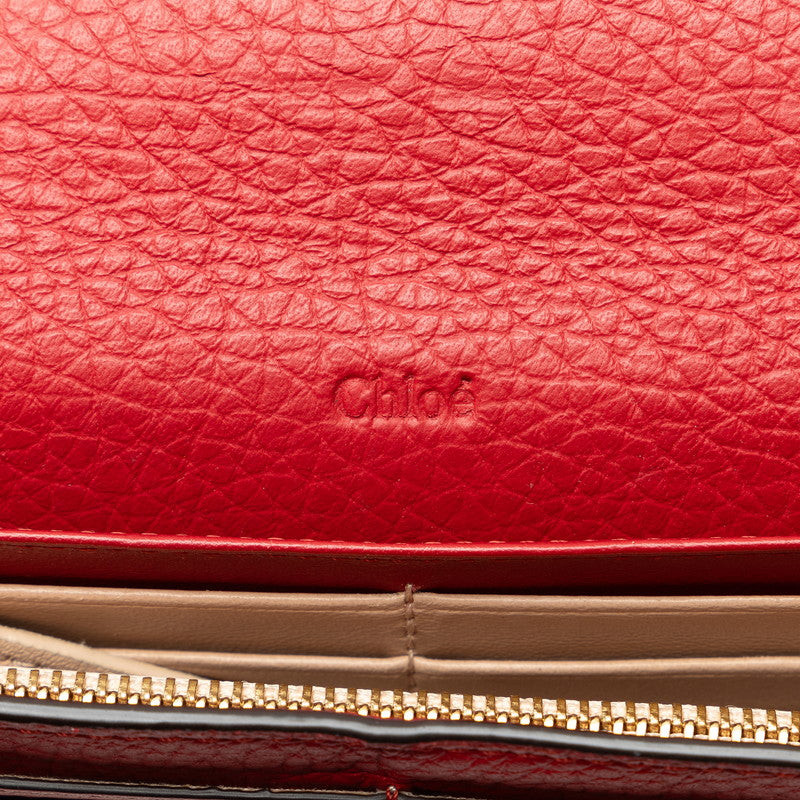 Chloe Almabet Long Wallet Red Leather  Chloe