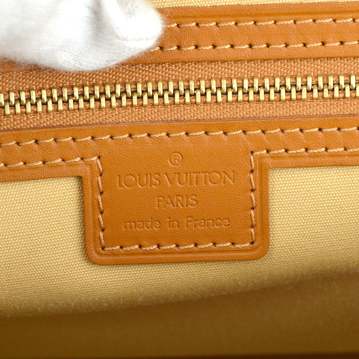 Louis Vuitton 2004 米色交織字母迷你 Josephine PM 手提包 M92416