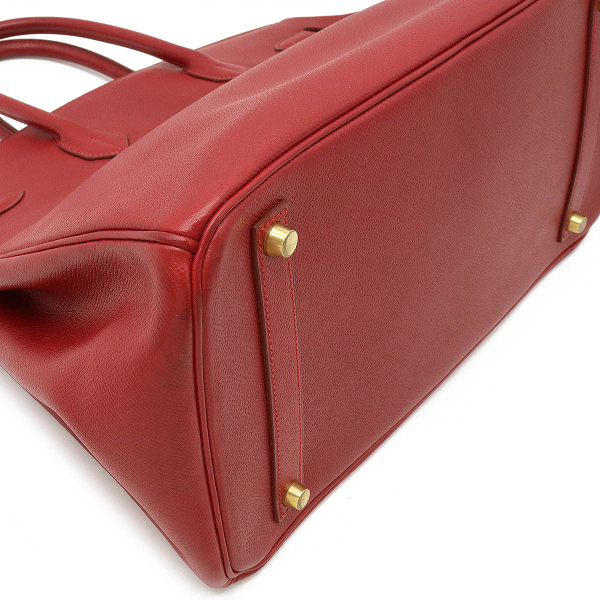 Hermes Birkin 35 Handbag Couchevel Leather Rouge