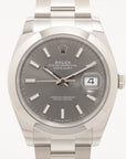 Rolex Datejust 126300 SS AT Slate Writing  Oester Bracelet