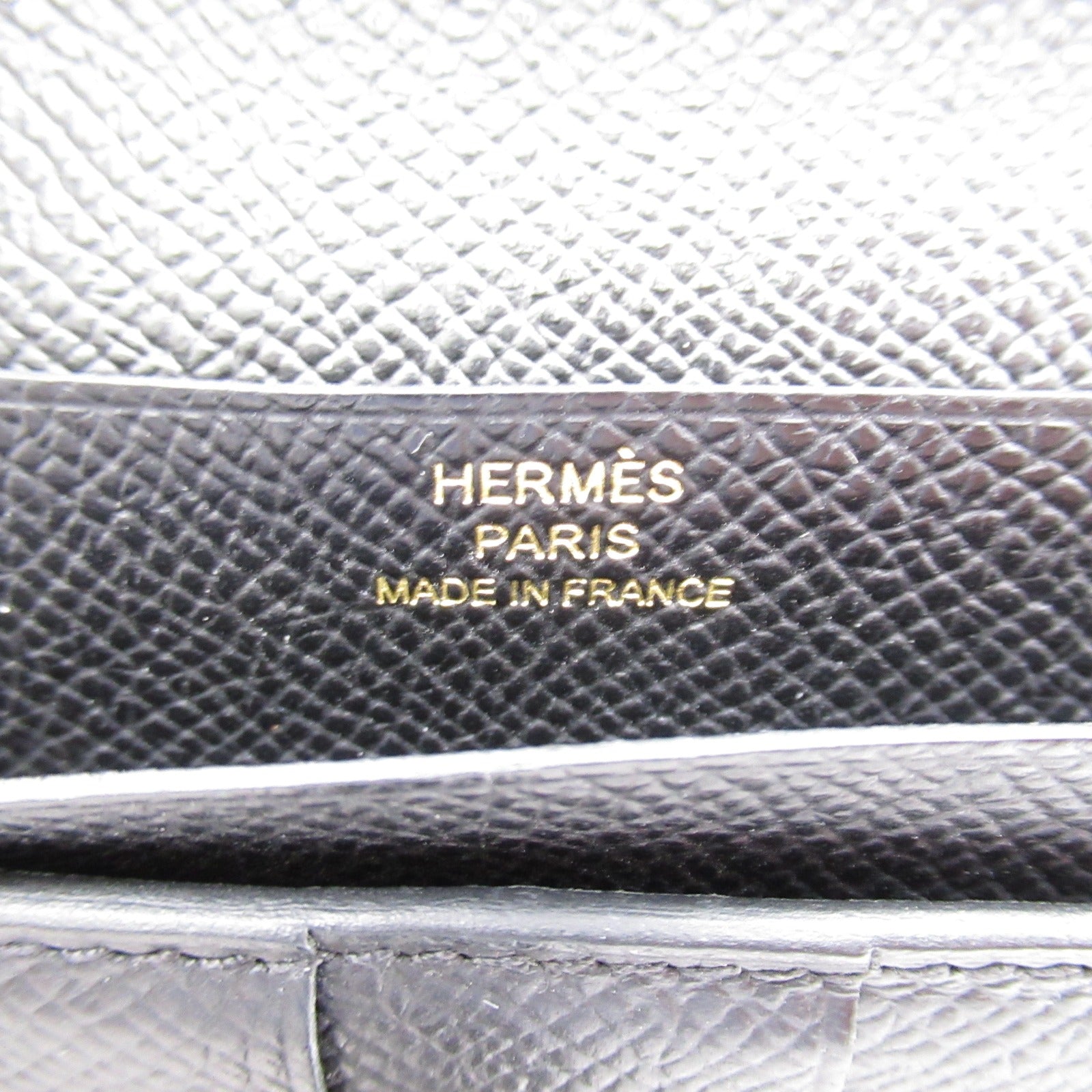 Hermes Hermes sfra Black Double Fold Wallet Wallet Leather Triumphant  Black