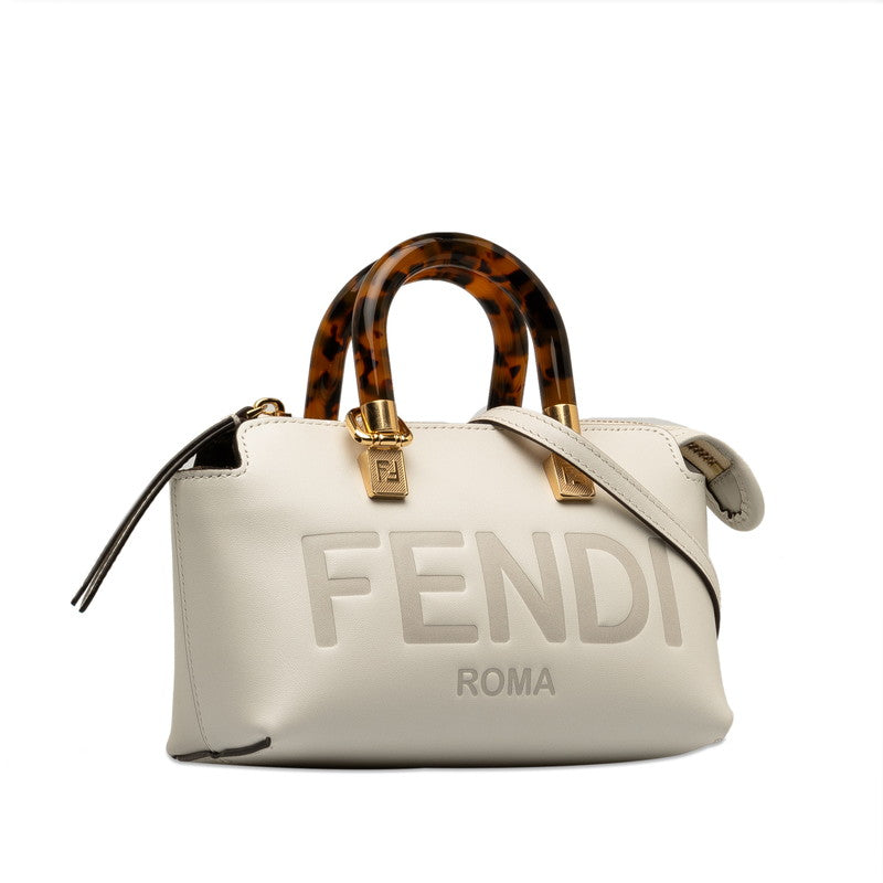 Fendi Byzaw Mini Handbag Shoulder Bag 2WAY 8BS067 White Leather  Fendi