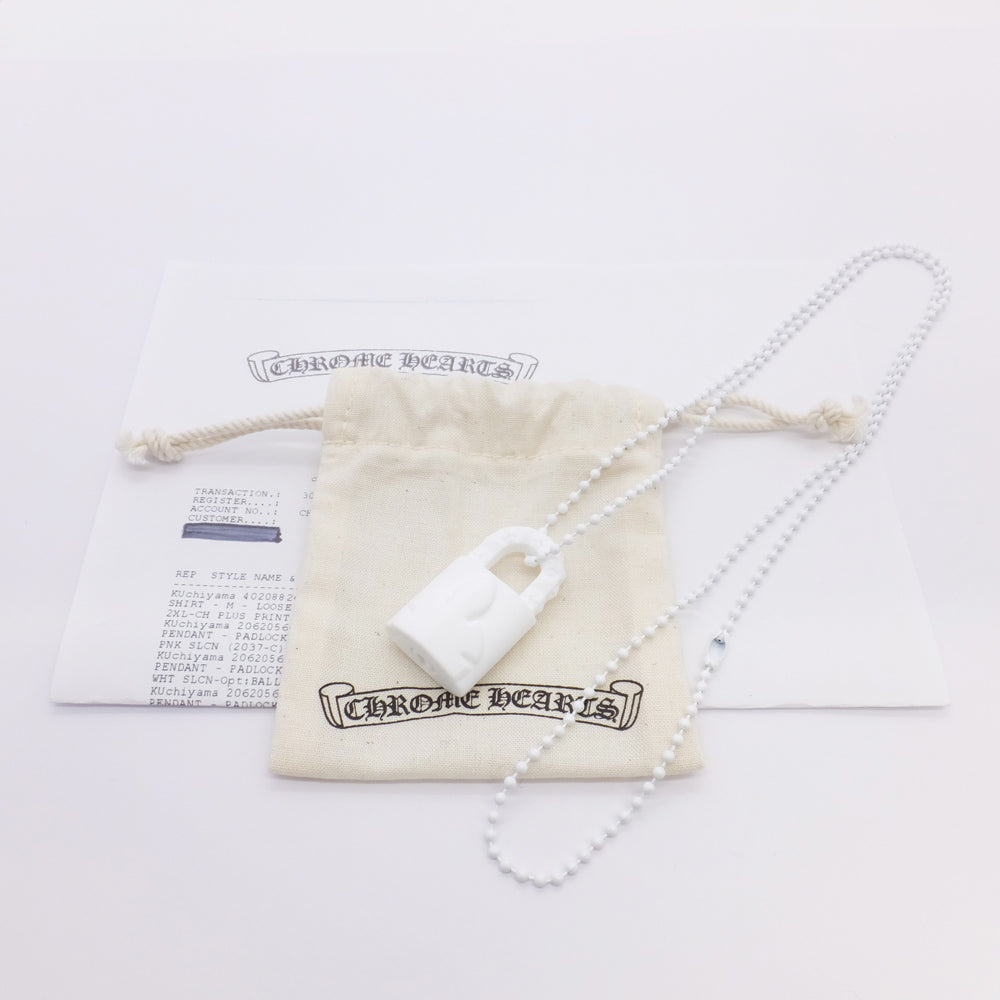 CHROME HEARTS Chrome Hearts Laver Necklace White White Silicone Nanjing Closure 2023 Limited Bulk Chain Rubber Necklace Padlock Preservation Bag 【New】