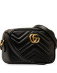 Gucci GG Marmont Killing  Mini Shoulder Bag 448065 Black Leather  Gucci