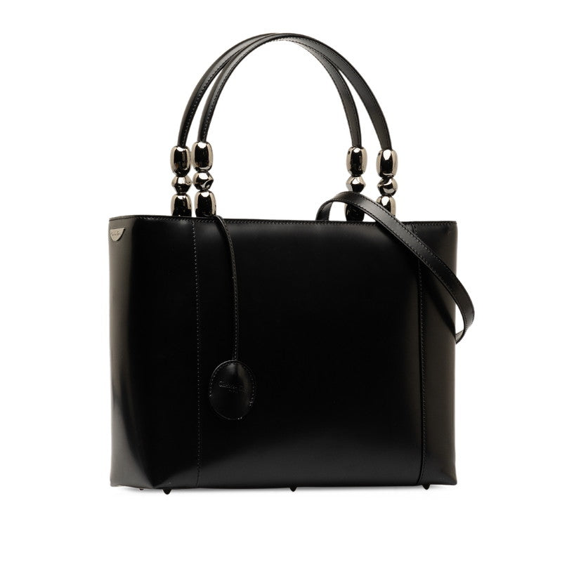Dior Maris Pearl Handbag 2WAY Black Leather  Dior