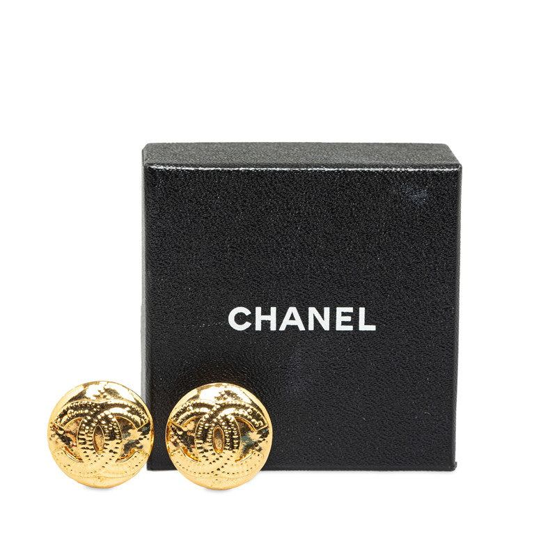 Chanel Vintage Round Stitch Coco Earring G   Chanel