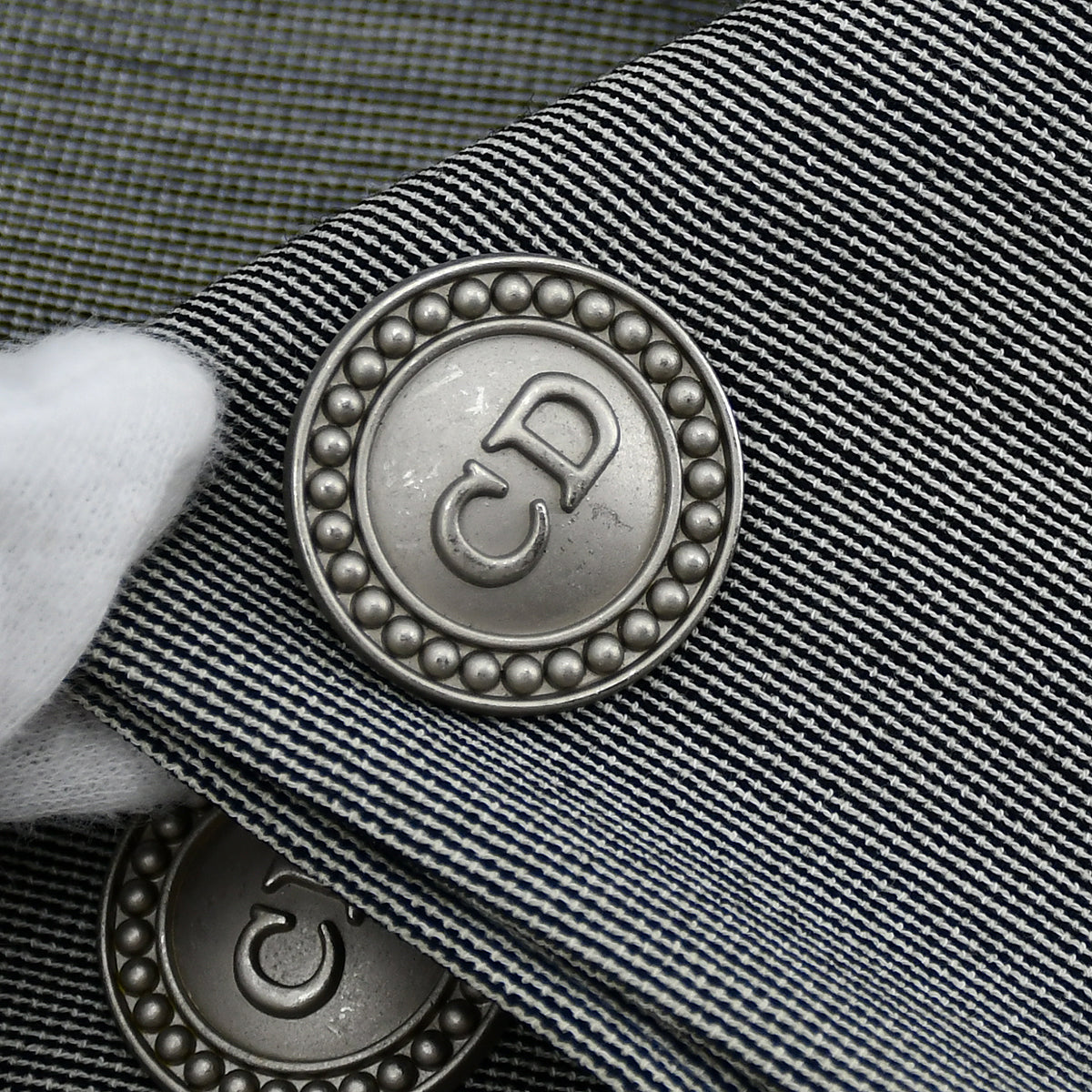 Christian Dior Setup Suit Jacket Skirt Gray 
