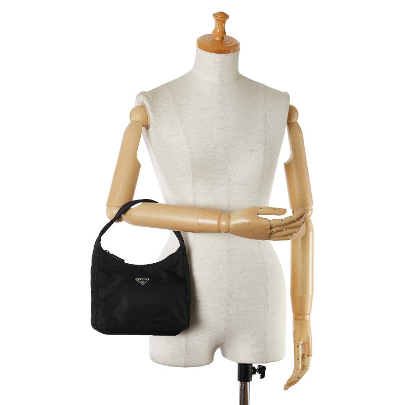 Prada Triangle Logo  Mini Handbag One-Shoulder Bag MV515 Black Nylon  Prada