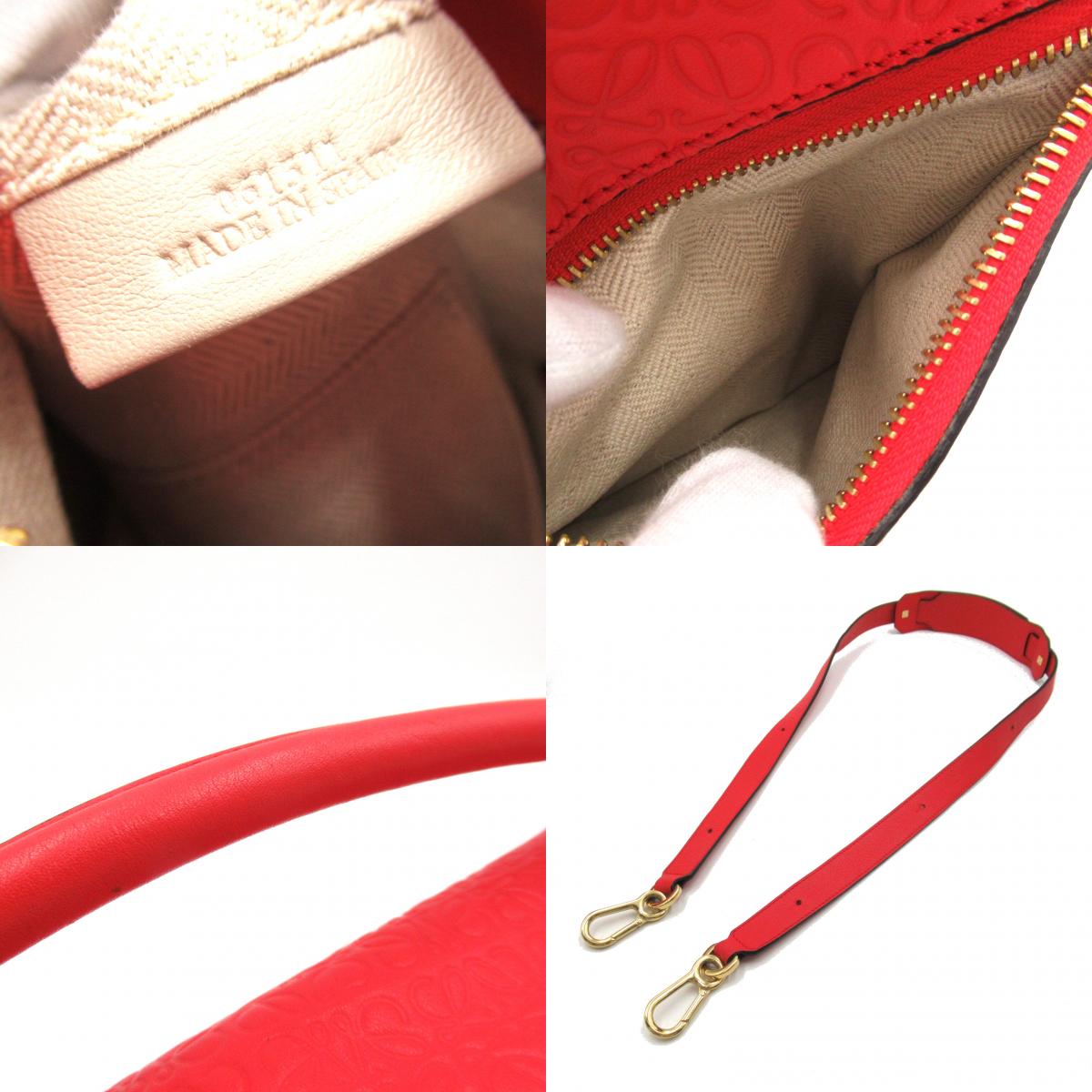 Loewe Anagram Puzzle Bag Small 2w Shoulder Bag Leather  Red