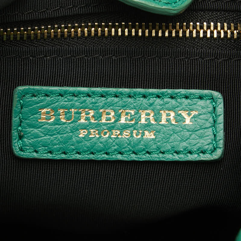 Burberry logo slo shoulder bag green leather ladies burberry