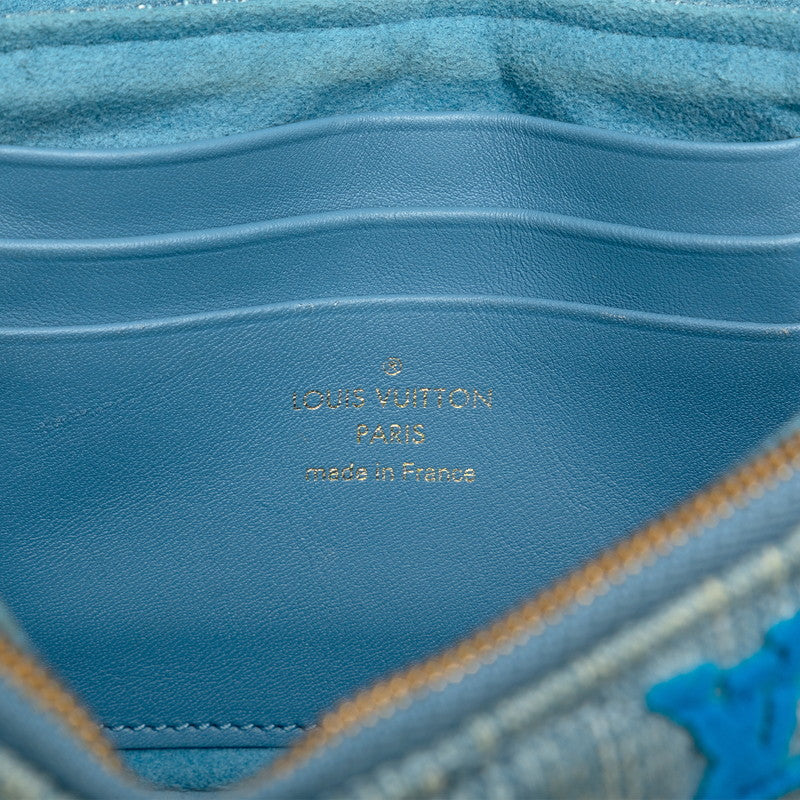 Louis Vuitton Monogram Denim New Wave Pochette  Chain Shoulder Bag M67531 Blue Multicolor Denim Leather  Louis Vuitton