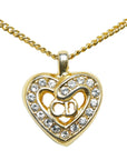 Dior CD logo heart line stone necklace g makeup ladies Dior