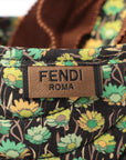 Fendi Fabric Sandal 38  Green  Yellow Espadrillum